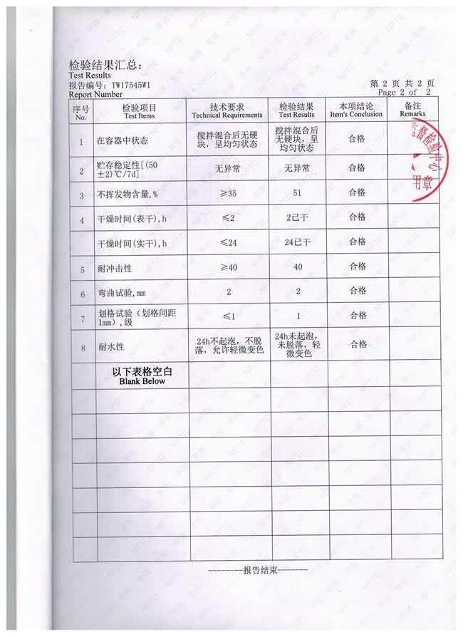 水性防锈漆检验报告-欢迎来到外墙涂料一站式解决方案-江苏盛邦建筑